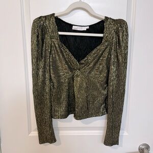 ASTR The Label Gold Shimmer Top